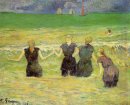 femmes baignant Dieppe 1885