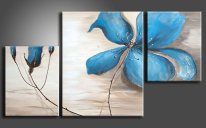 Hand-painted Abstract Oil Painting with Stretched Frame-Set of 3