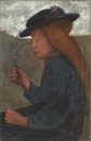 Girl with black hat