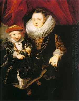 junge Frau mit einem Kind 1618