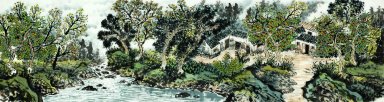 Countyard, Trees - Pintura china