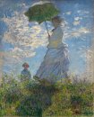 De wandeling Vrouw met Een Parasol