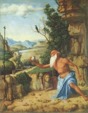 St. Jerome en un paisaje