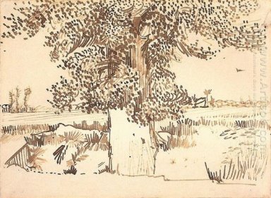 Landschaft mit einem Baum im Vordergrund 1888
