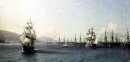 Zwarte Zee Vloot In De Baai van Feodosia net voordat de Krim- W
