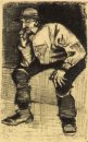 Pescador Con Sou Wester Sienta Con Pipe 1883
