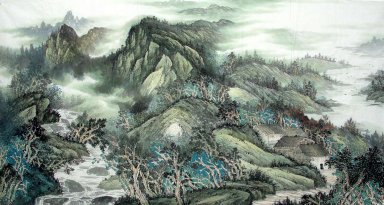 Montanha e água - pintura chinesa