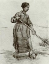 Boerin Pitching Tarwe Of Hooi 1885