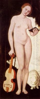Kvinna med katten Allegori av Musik 1529