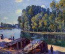 cabañas a lo largo del canal de la luz solar loing efecto 1896