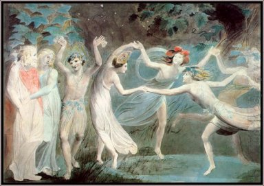Oberon Titania And Puck With Fairies Dancing
