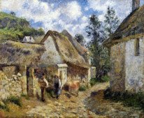 uma rua em Auvers casa de palha e vaca 1880