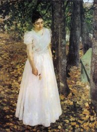 Autumn Young Woman In A Garden 1891