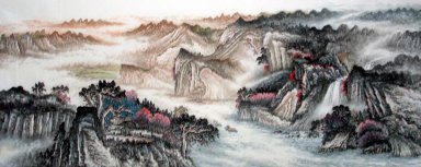 Bergen en water - Chinees schilderij