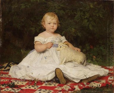 Ritratto di Emilie bianca (con il giocattolo della peluche)
