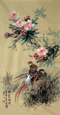 Fazant&Bloemen - Chinees schilderij