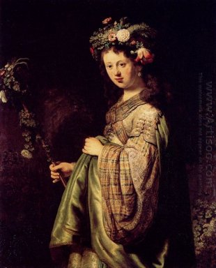 Saskia comme Flora 1634 huile sur toile de 1634