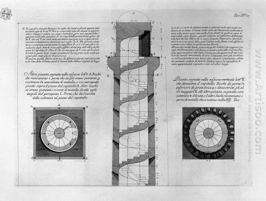 Vertikal sektion av Trajan Column Med sex anläggningar Taget på