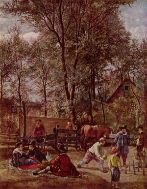 Kägel Spelare Outside An Inn 1663