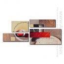 Pintados a mano, pintura al óleo abstracta - juego de 4