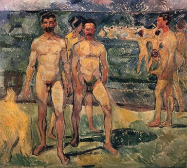 Gli uomini di balneazione 1907