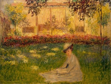 Frau in einem Garten 1876