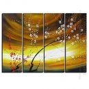 Hand-painted Floral Oil Painting - Set of 4