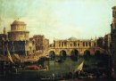 capriccio del gran canal con un puente de rialto imaginario y