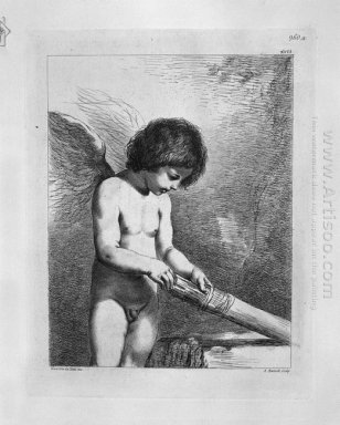 Halbfigur eines Man In The Act Of Hanging einem Bild von Guercin
