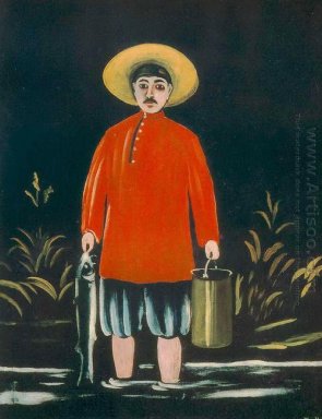 Pescador en una camisa roja 1908