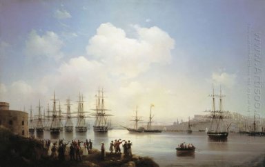 Русская эскадра на рейд Севастополя 1846