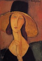 Retrato de Jeanne Hébuterne em um grande chapéu