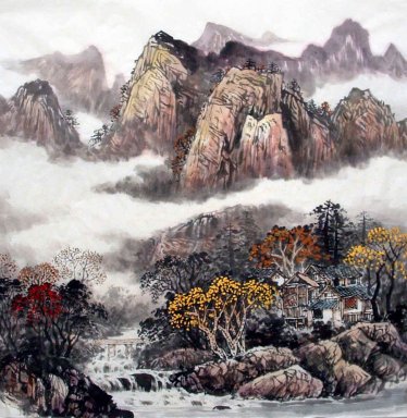 Bergen en water - Chinees schilderij