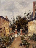 Madame S mit ihren Kindern in ihrem Garten bei Trouville 1873
