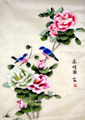 Birds & Flowers - Pittura cinese