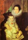 Marie clarisse moglie di gennaio woverius con il loro bambino