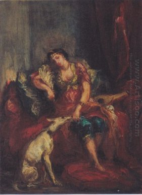 Frau von Algier Mit Windhund 1854