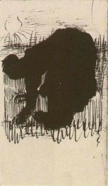 Silhouette av en bondkvinna Gräva Morötter