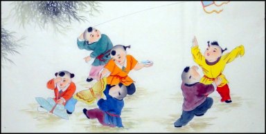 Jongens - Chinees schilderij