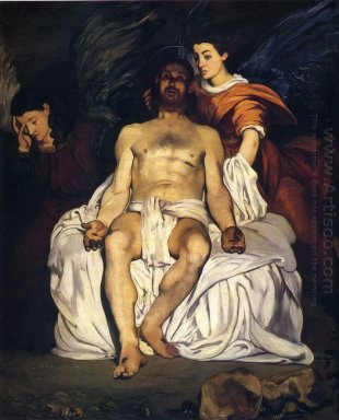 De dode christus met engelens 1864