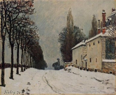 снег на дороге Louveciennes Chemin де-ла-машина 1874