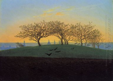 Collines et les champs labourés près de Dresde
