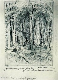 Skog med en Sittande figur