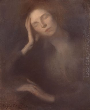 Woman Leaning on a Table