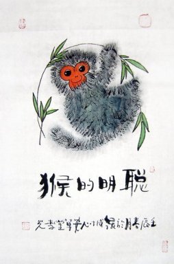 Zodiac & Monkey - kinesisk målning