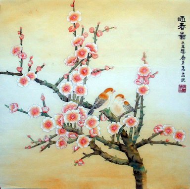 Plum & Burung - Lukisan Cina