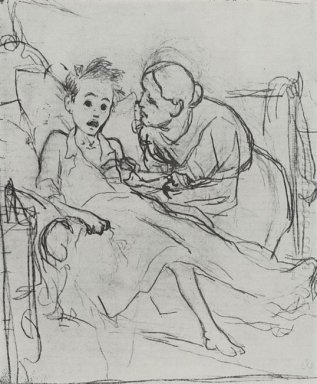 Mère avec l\'enfant malade 1878