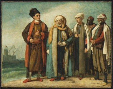 De Ambassadeur uit Tunis met zijn Begeleiders want hij verscheen