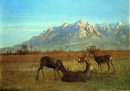 ciervos en una casa de montaña 1879