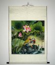 Lotus, Fåglar - Monterade - kinesisk målning